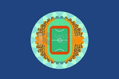 Football Stadium on a white background