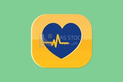 Heart icon with heartbeat