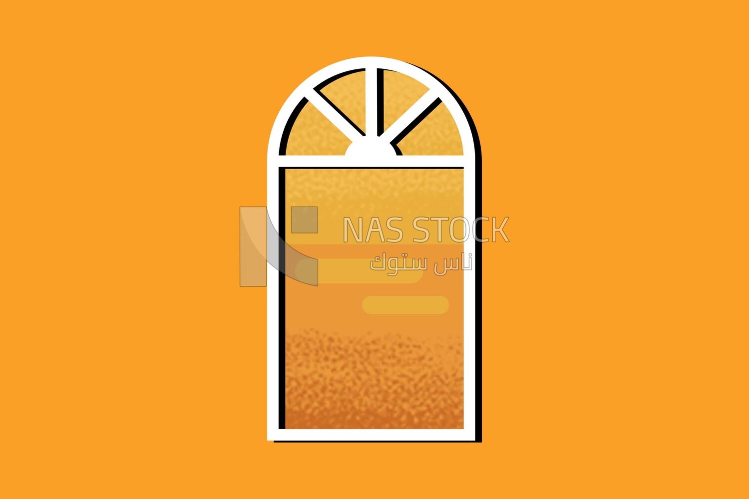 Old style window on a yellow background