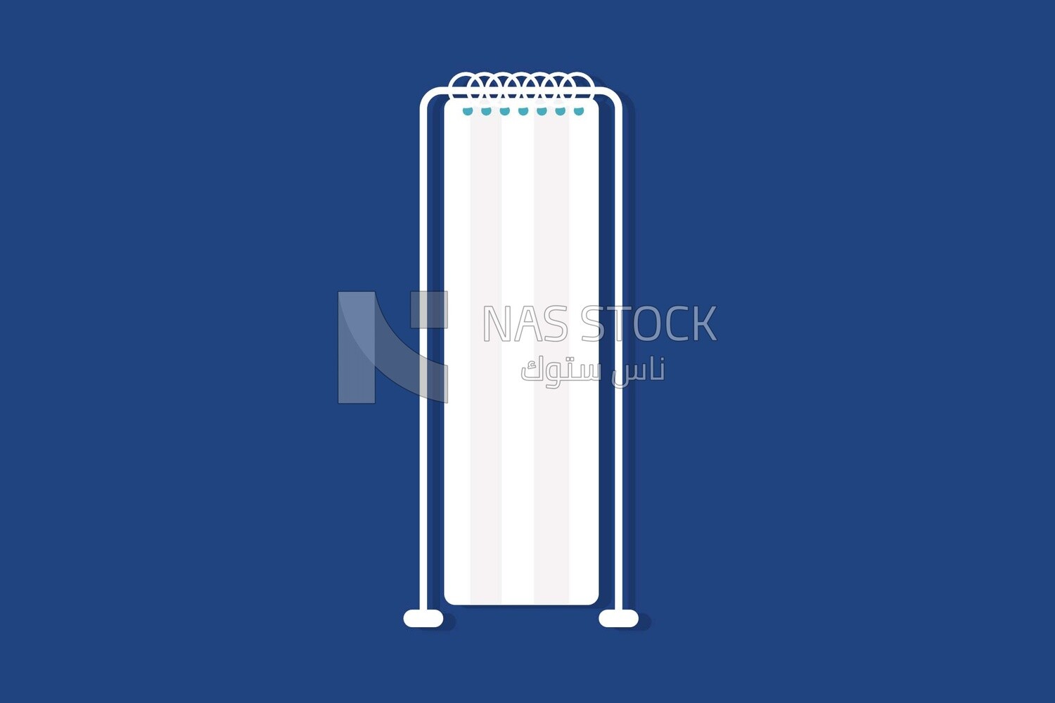Hospital curtains on a blue background