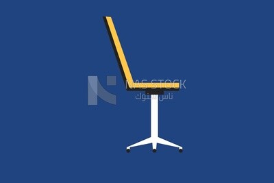 Office chair with metal legs on a blue background