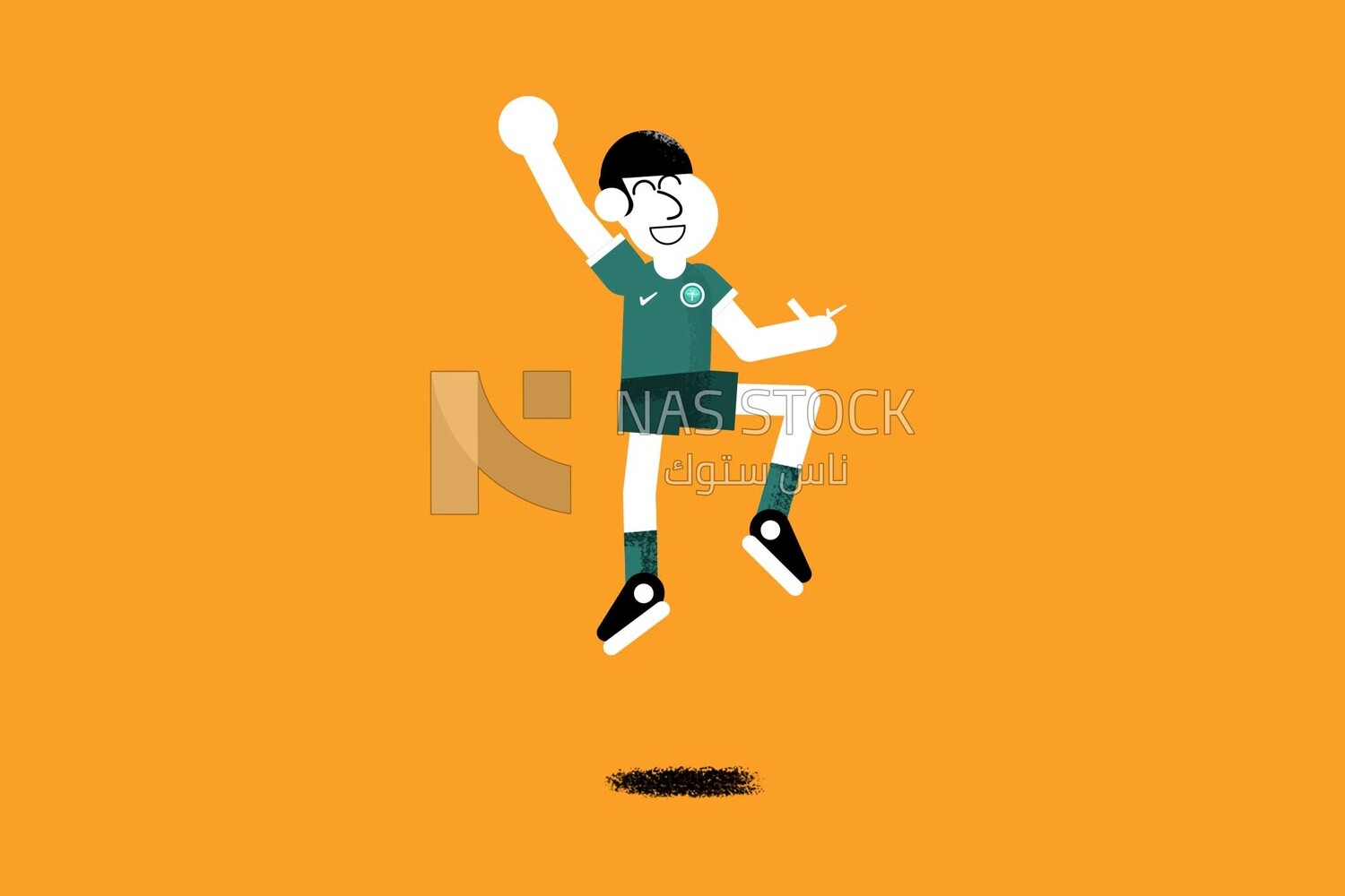 Footballer on a yellow background