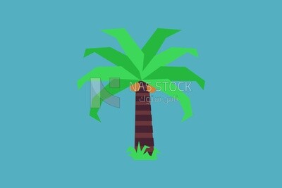 palm tree on a blue background
