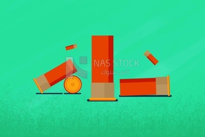 three flashlights on a green background