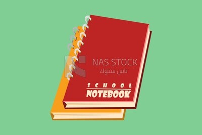 notebook on a blue background