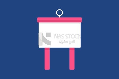 White board on a blue background