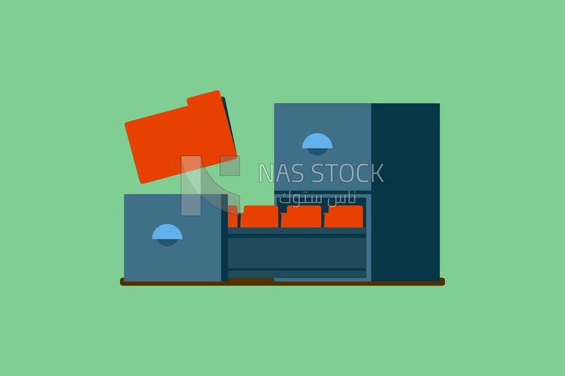 filing cabinet on a white background