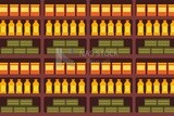 Product and beverage shelves background