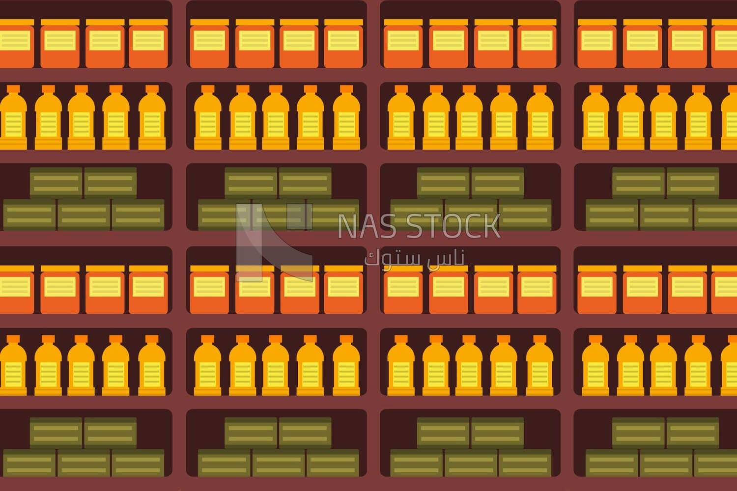 Product and beverage shelves background