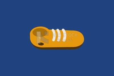 Yellow shoe on a blue background