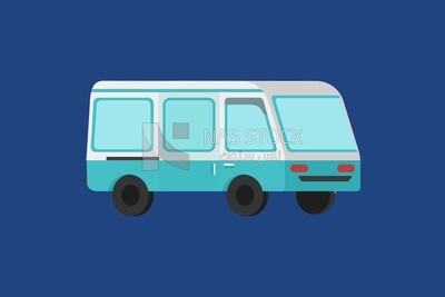 blue bus on a blue background