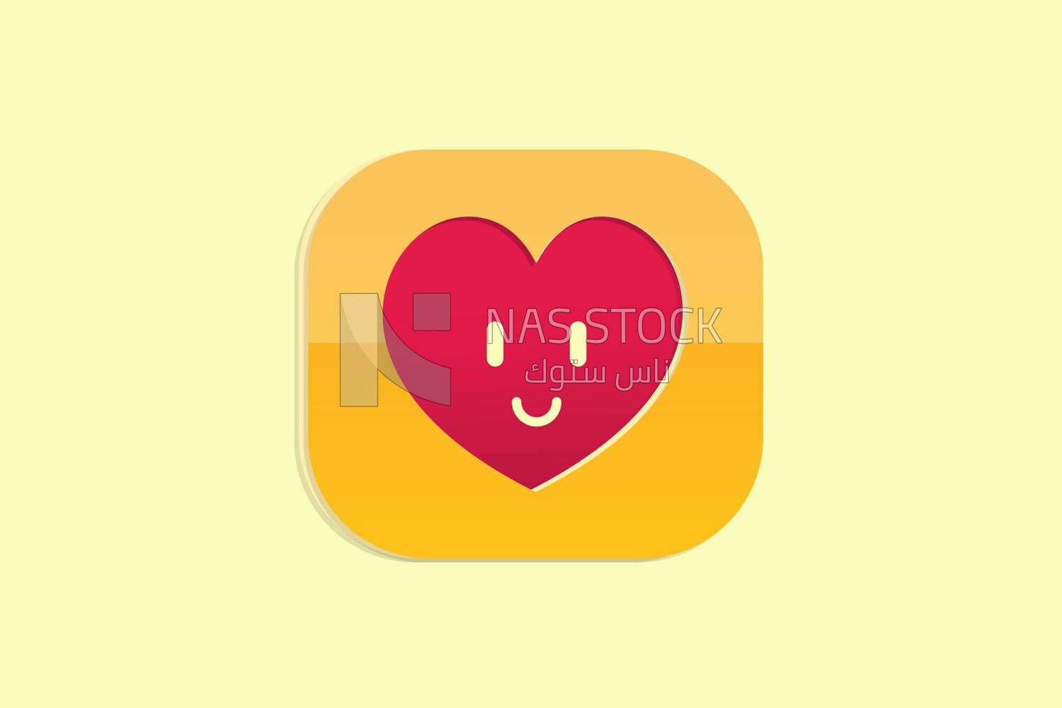 red heart with smiley face