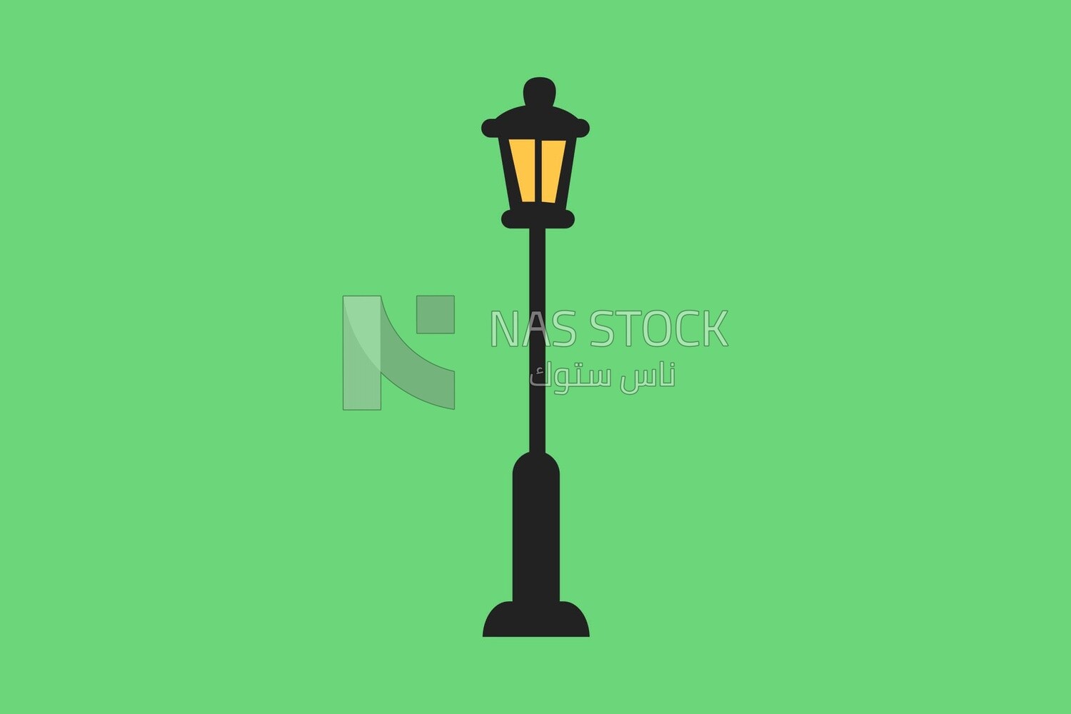Regular style street lamp on a white background