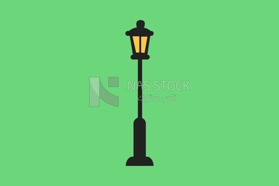 Regular style street lamp on a white background