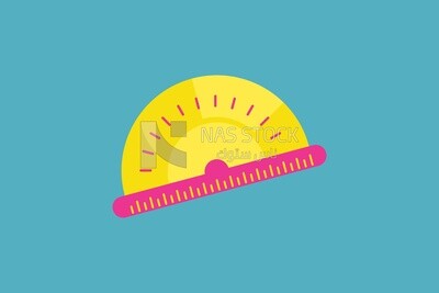 protractor on a blue background