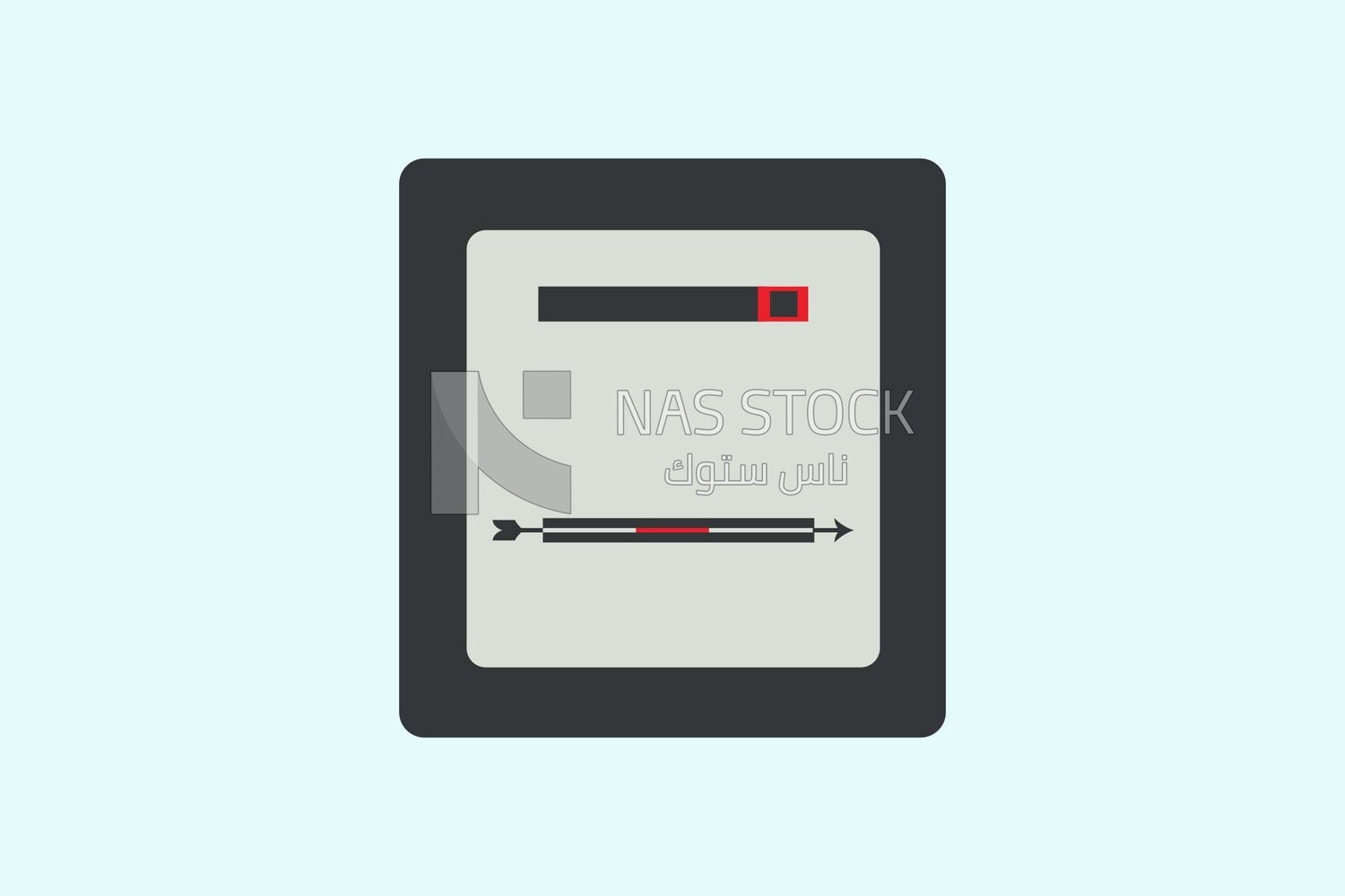 Electric meter on a red background