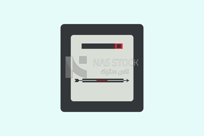 Electric meter on a red background