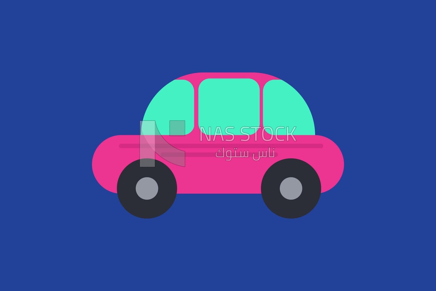 small pink car on a white background