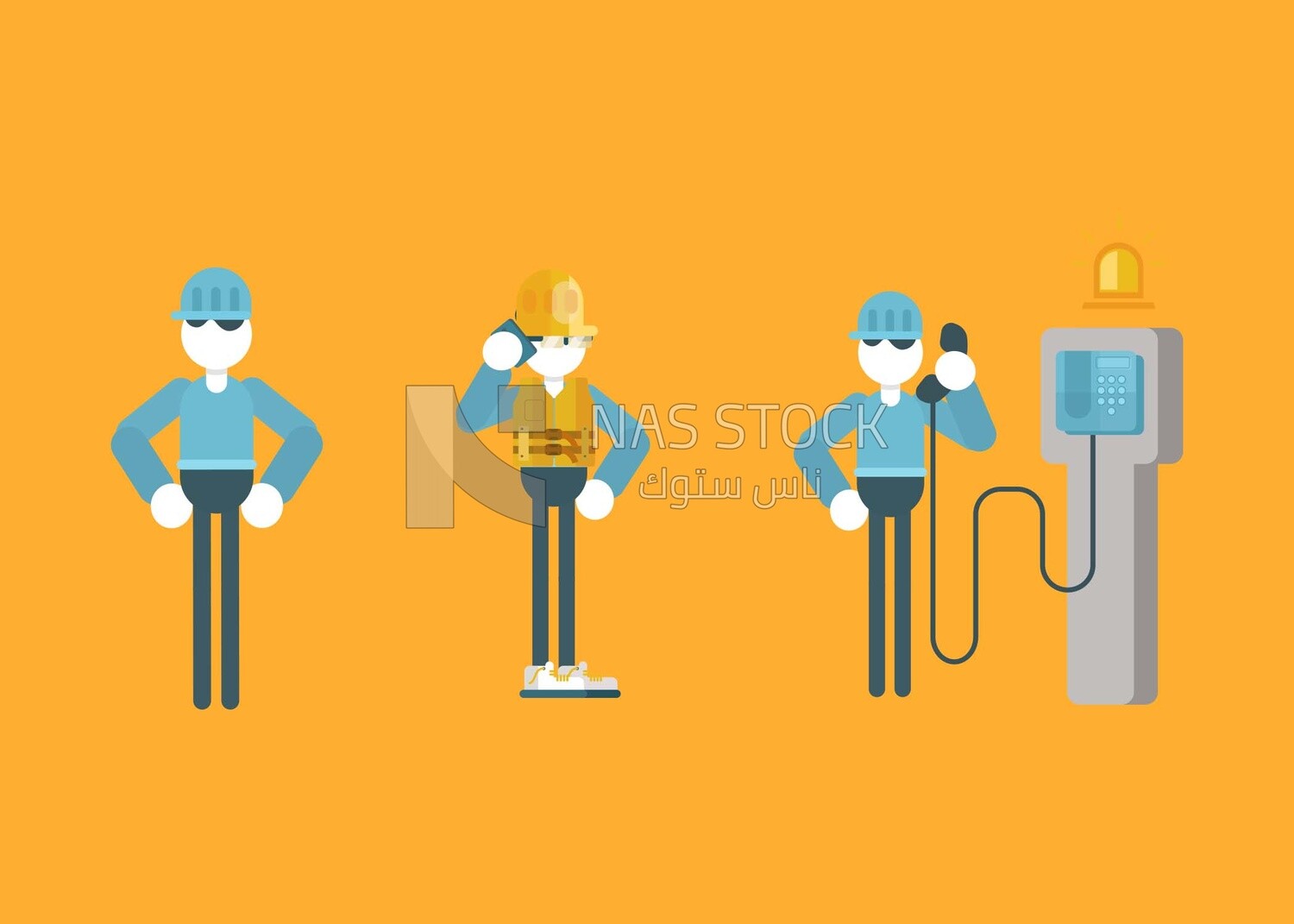 Worker with different movements