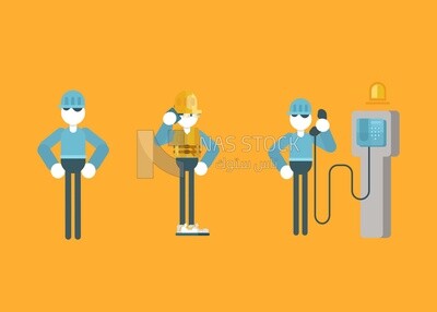 Worker with different movements
