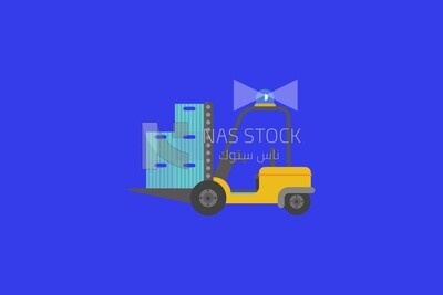 Forklift with boxes