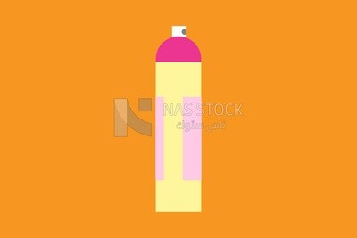 spray can on an orange background