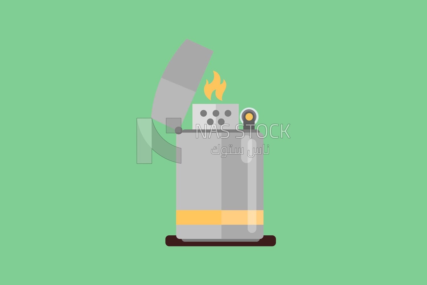Metal lighter on a white background