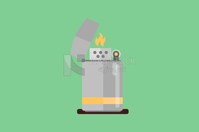 Metal lighter on a white background