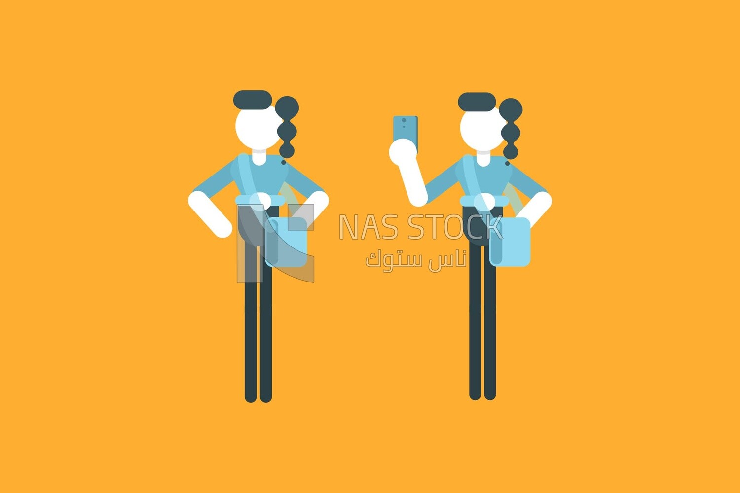 Girl with different movements