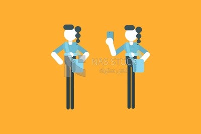 Girl with different movements