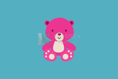 pink teddy bear on a yellow background