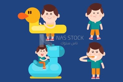 A child makes different movements