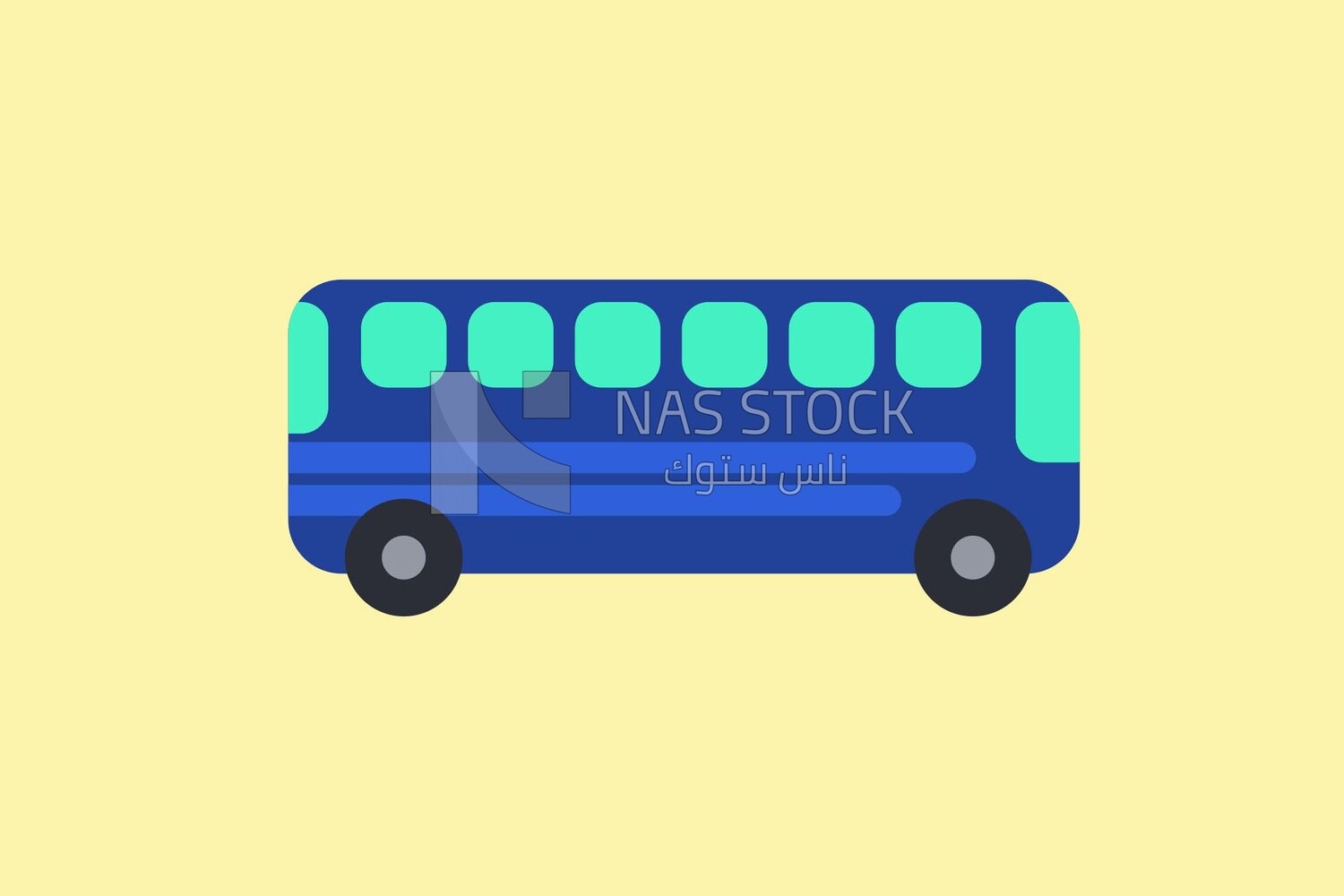 blue bus on a white background