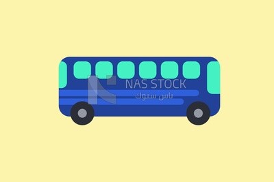 blue bus on a white background