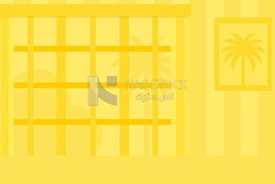 background for yellow wall with window