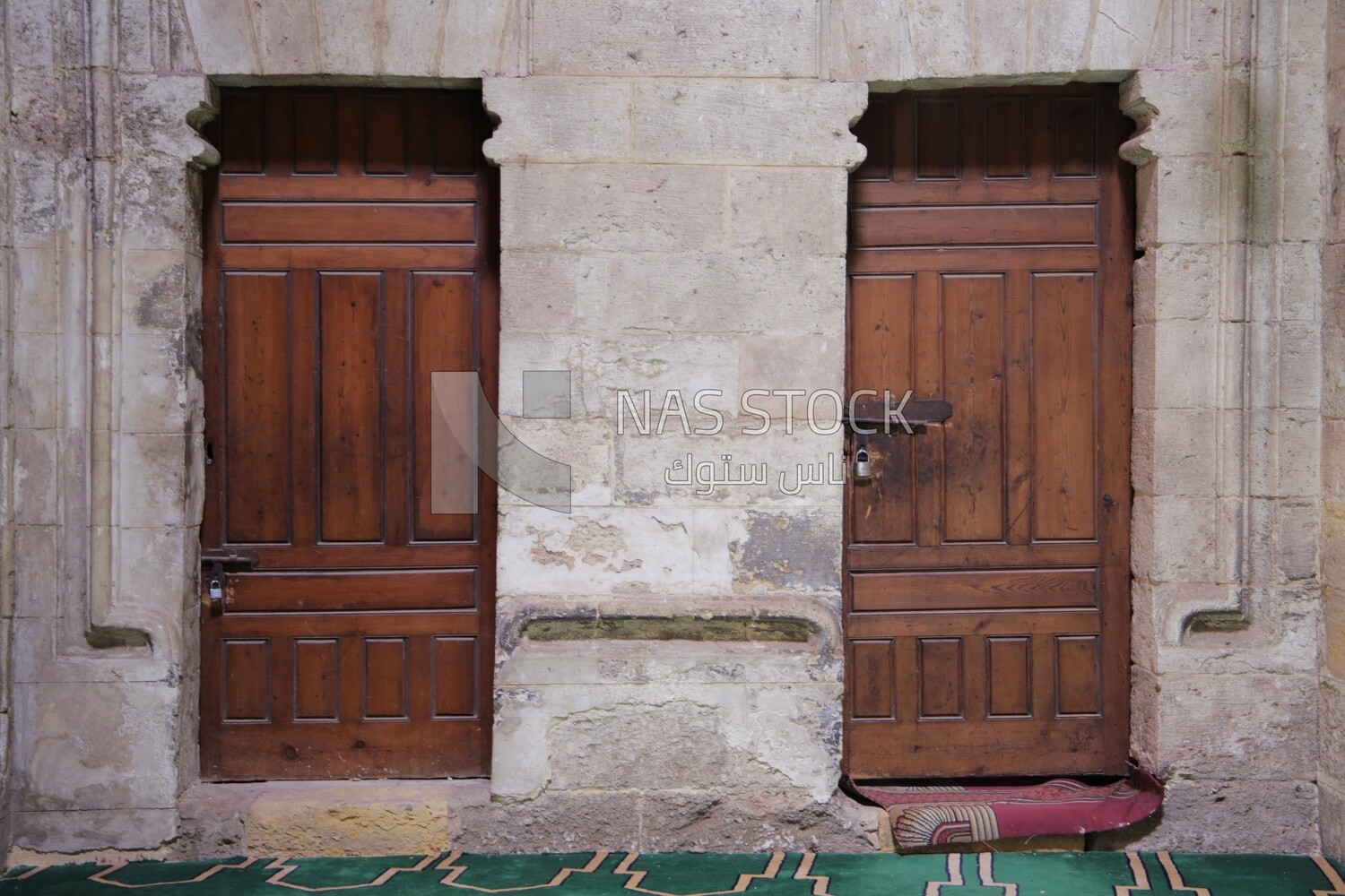 Two Wooden door  in the Sultan Moayed Sheikh Mosque, tourism in Egypt
