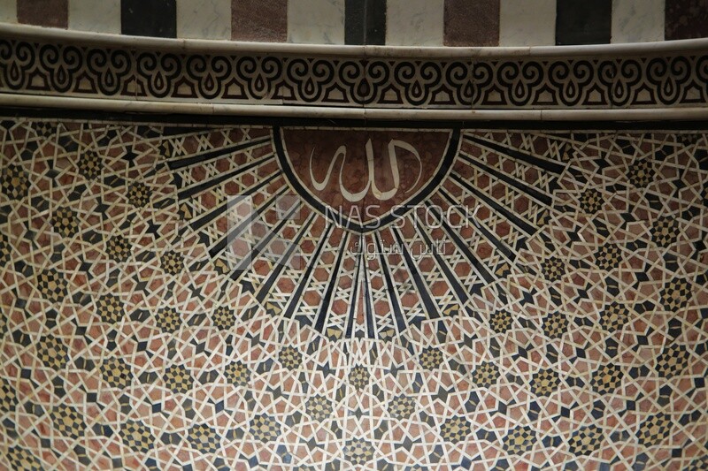The intricately carved inlaid wood wall From the mihrab of the Sultan Al-Nasir Muhammad ibn Qalawun