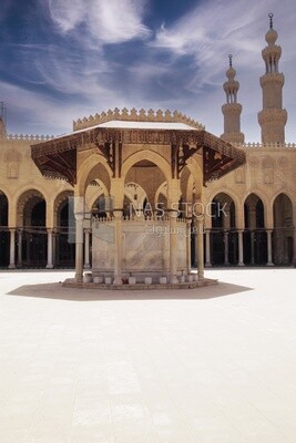 The fountain of the courtyard of Sultan Moayed Sheikh Mosque, tourism in Egypt