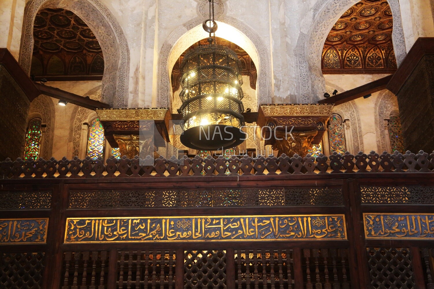 Hanging Arabic lamp in The Mosque of Sultan Qalawun, History, Tourism in Egypt
