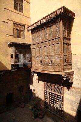 One of the mashrabiya windows at The house of Zeinab Khatoon, History, Tourism in Egypt