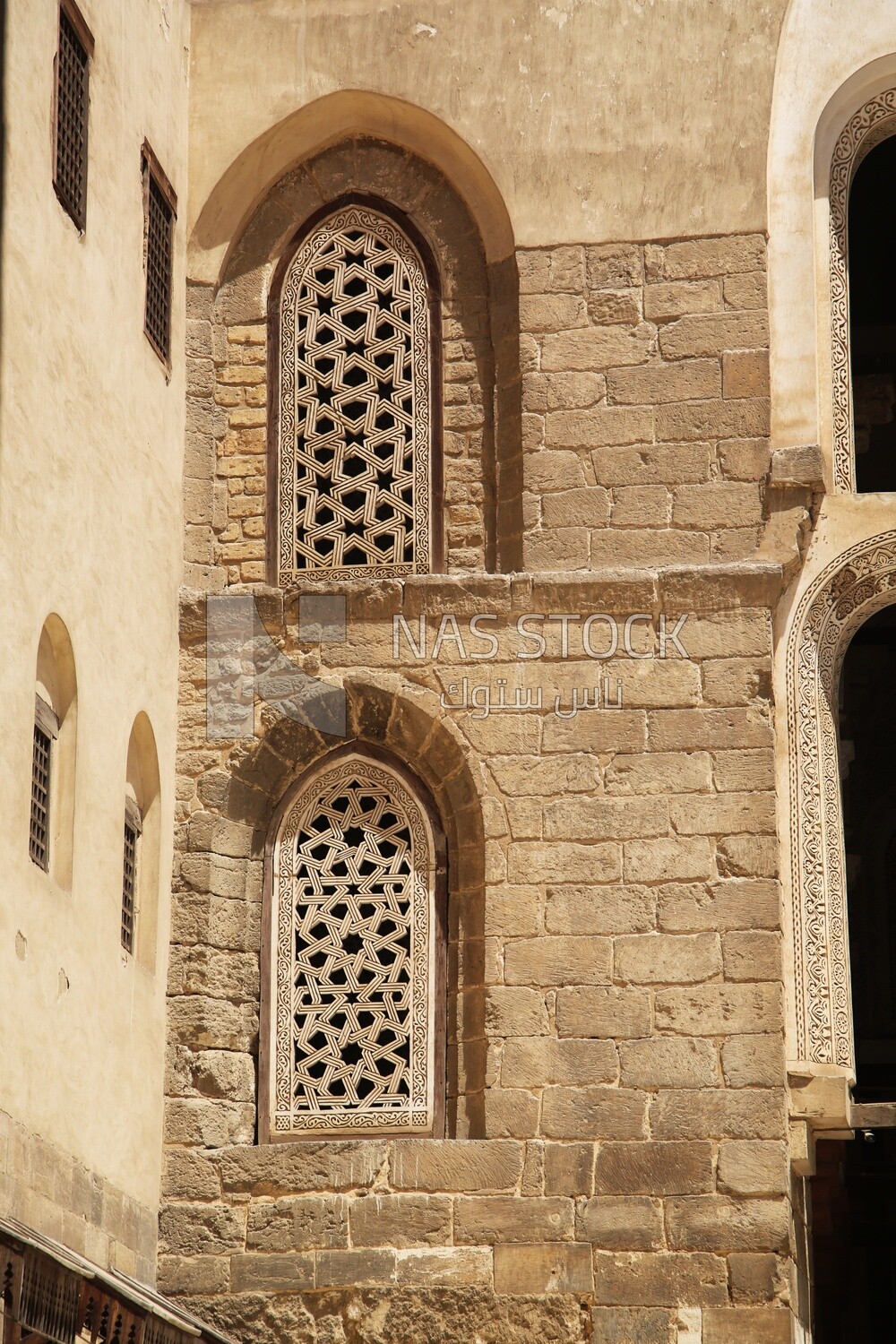 Islamic window wooden engraving of the The Mosque of Sultan Qalawun, History, Tourism in Egypt