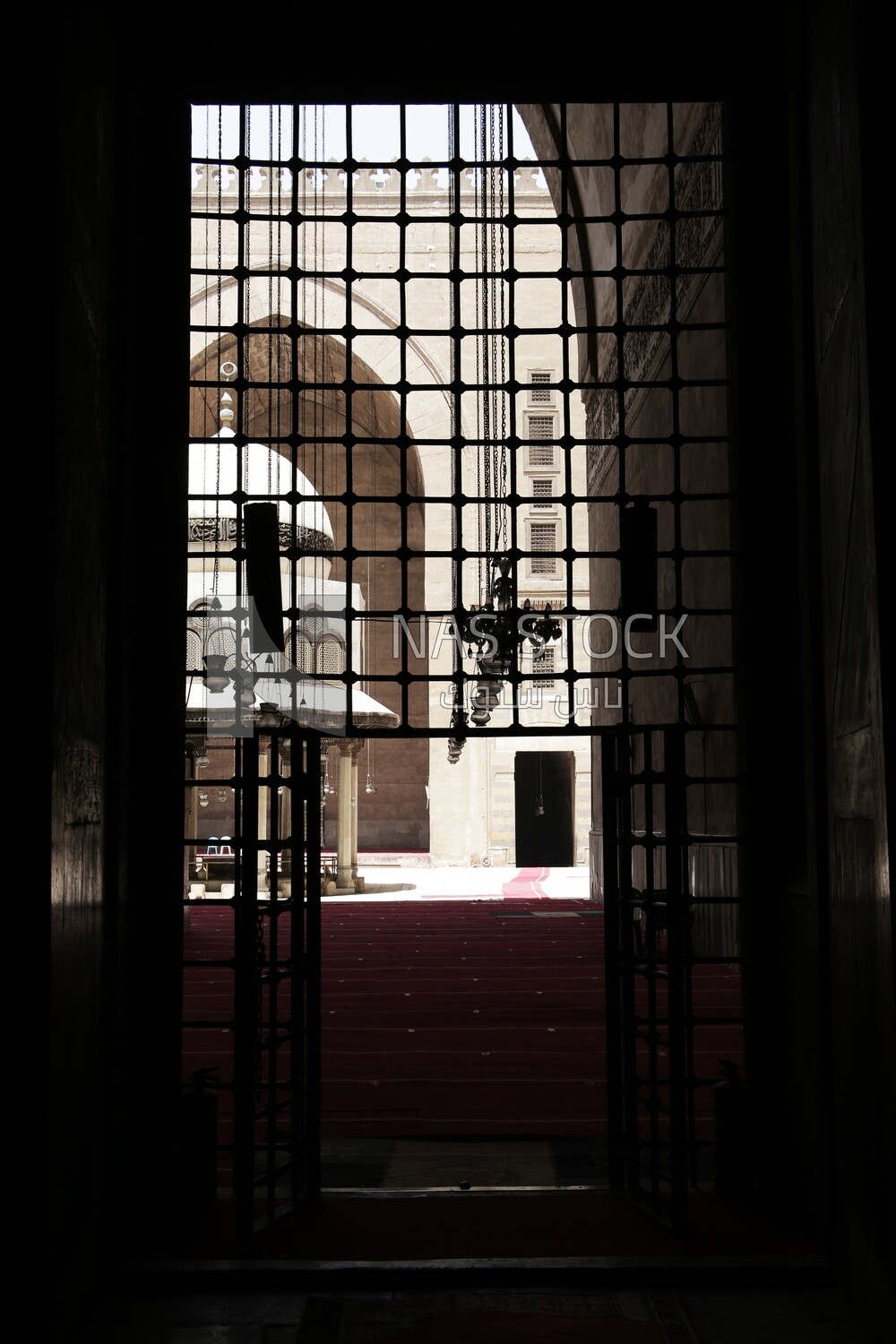 Islamic window wooden engraving of the mosque-Madrasa of Sultan Hassan, Sultan Hasan complex, tourism in Egypt