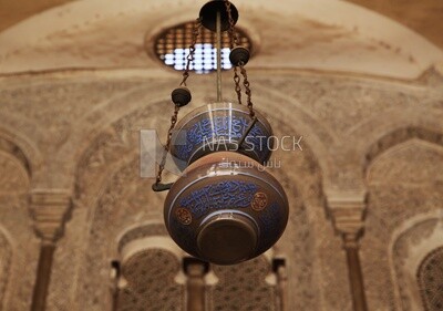 Hanging Arabic lamp on the Mosque of Sultan Qalawun, History, Tourism in Egypt