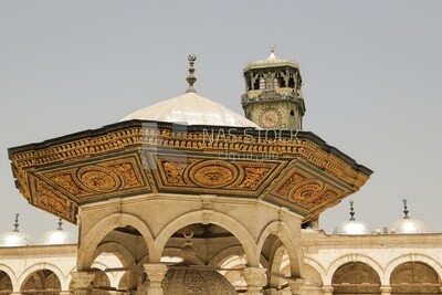 The courtyard of the Alabaster Mosque and the clock tower inside the Citadel of Saladin, History, Tourism in Egypt