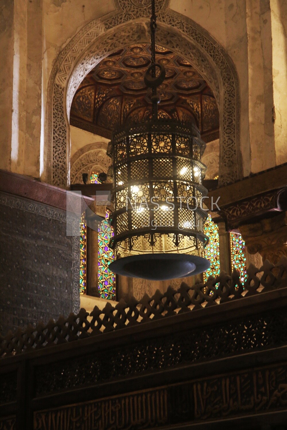 Hanging Arabic lamp in The Mosque of Sultan Qalawun, History, Tourism in Egypt