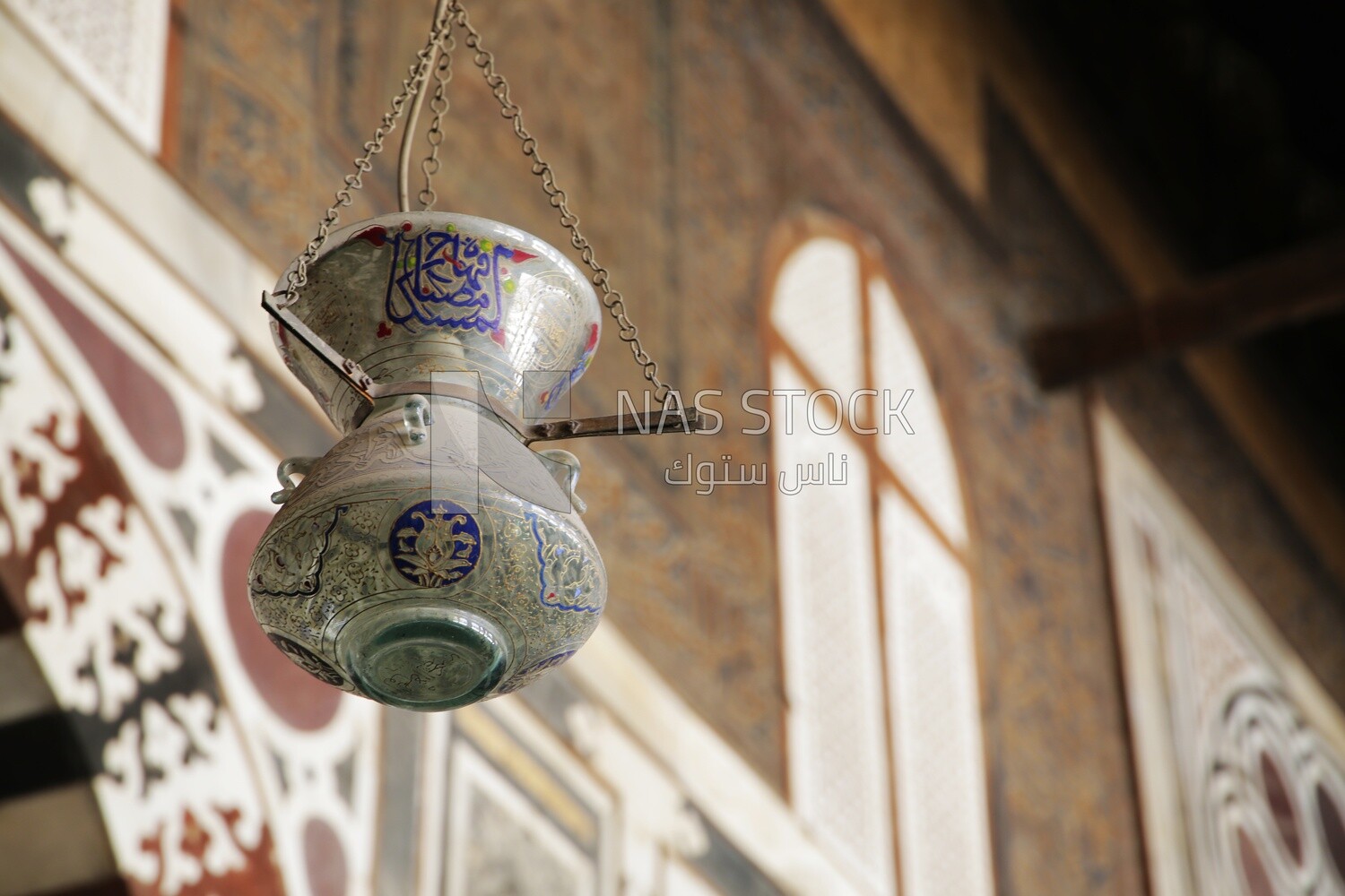 Hanging lamp in the Sultan Moayed Sheikh Mosque, tourism in Egypt