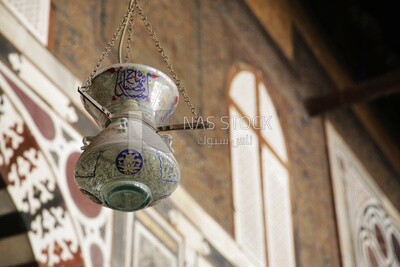 Hanging lamp in the Sultan Moayed Sheikh Mosque, tourism in Egypt