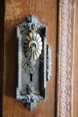 keyhole with ornament on the wooden door of Muhammad Ali&#39;s Palace, History, Ancient Palace