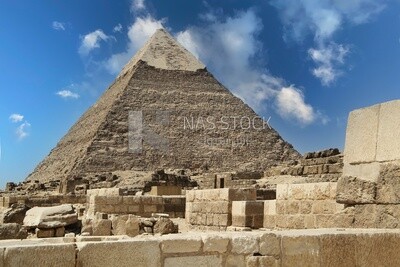 View of the Pyramid of Khafre in Giza, Tourism in Egypt, famous landmarks in Egypt