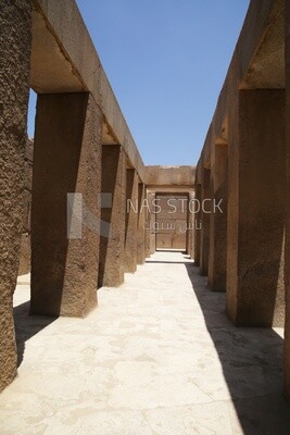 Massive Pillars in the Valley Temple of Khafre at Giza, Tourism in Egypt, famous landmarks in Egypt
